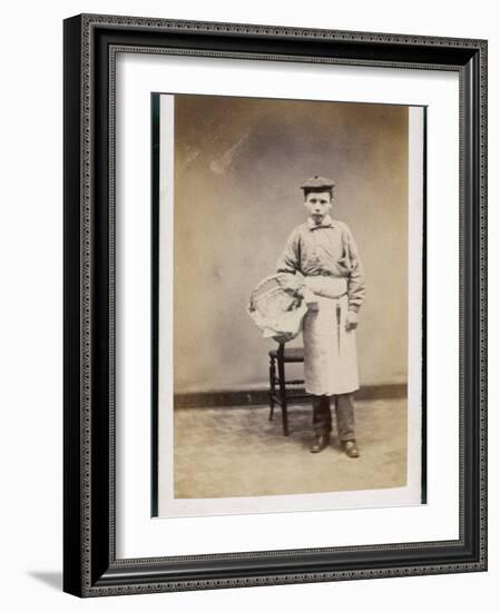 Boy Carrying a Basket-W^ Reynolds-Framed Photographic Print