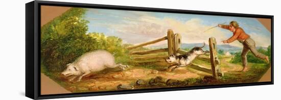 Boy Chasing a Pig, 1836-Asher Brown Durand-Framed Premier Image Canvas