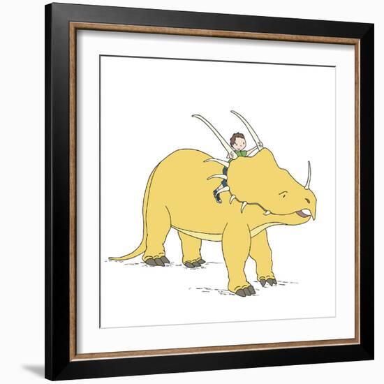 Boy Dinosaur Ride-Designs Sweet Melody-Framed Art Print