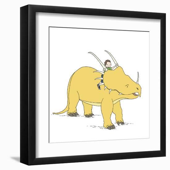 Boy Dinosaur Ride-Designs Sweet Melody-Framed Art Print