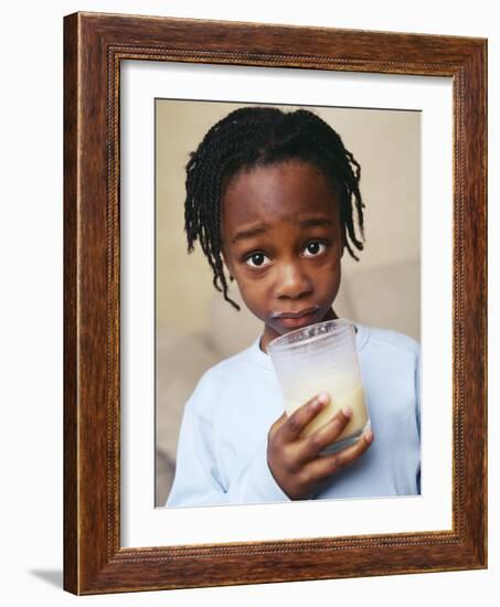 Boy Drinking Milk-Ian Boddy-Framed Photographic Print