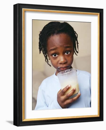 Boy Drinking Milk-Ian Boddy-Framed Photographic Print