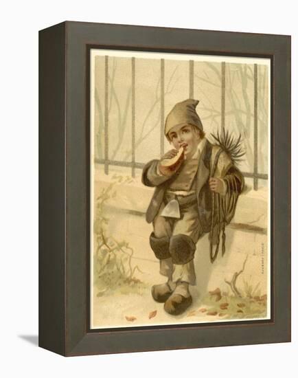 Boy Eating a Crust of Bread-null-Framed Premier Image Canvas