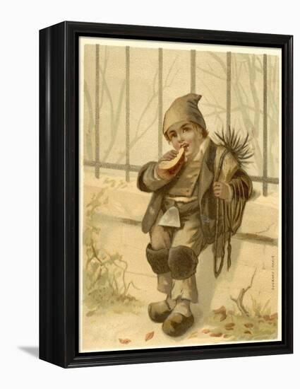 Boy Eating a Crust of Bread-null-Framed Premier Image Canvas