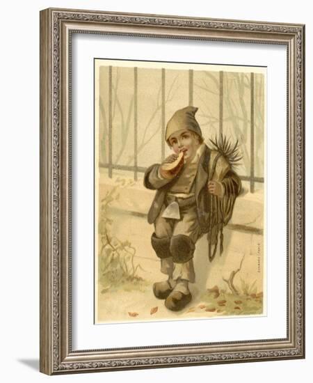 Boy Eating a Crust of Bread-null-Framed Giclee Print