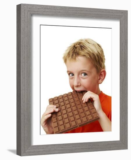 Boy Eating Chocolate-Ian Boddy-Framed Photographic Print