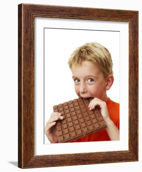 Boy Eating Chocolate-Ian Boddy-Framed Photographic Print