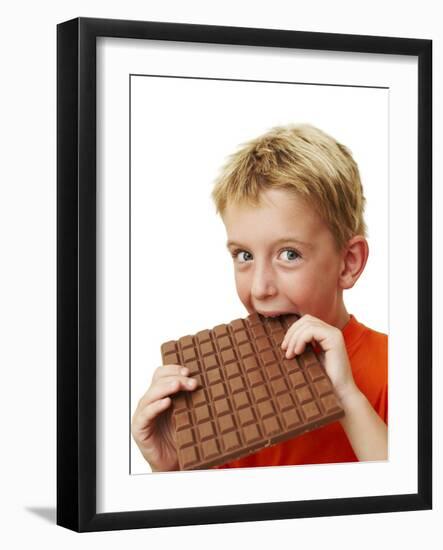 Boy Eating Chocolate-Ian Boddy-Framed Photographic Print