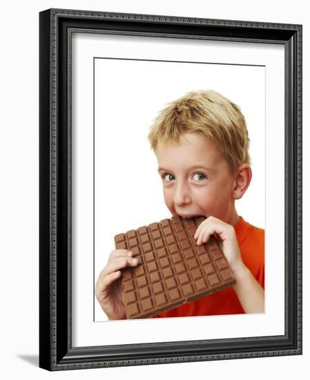 Boy Eating Chocolate-Ian Boddy-Framed Photographic Print