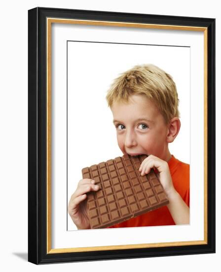 Boy Eating Chocolate-Ian Boddy-Framed Photographic Print