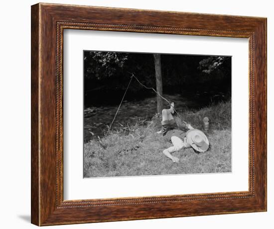 Boy Fishing in the Country-Bettmann-Framed Photographic Print