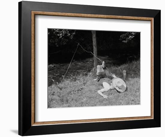 Boy Fishing in the Country-Bettmann-Framed Photographic Print