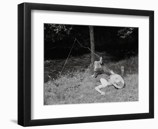 Boy Fishing in the Country-Bettmann-Framed Photographic Print