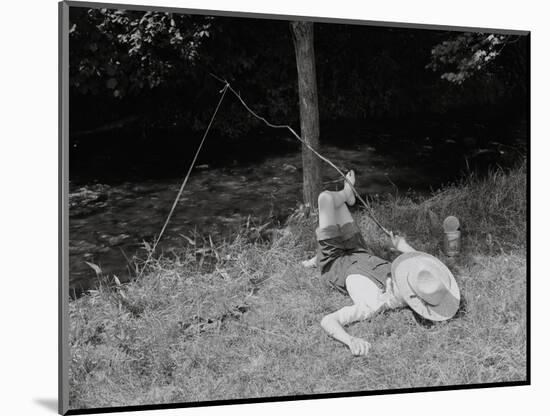 Boy Fishing in the Country-Bettmann-Mounted Photographic Print