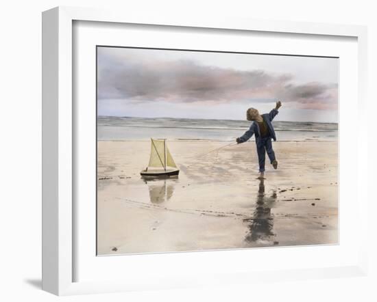 Boy, Fishing-Nora Hernandez-Framed Giclee Print