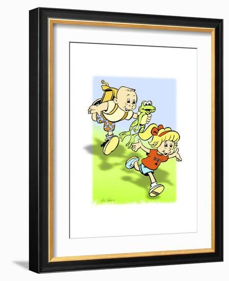 Boy-Frog-Girl-Nate Owens-Framed Giclee Print