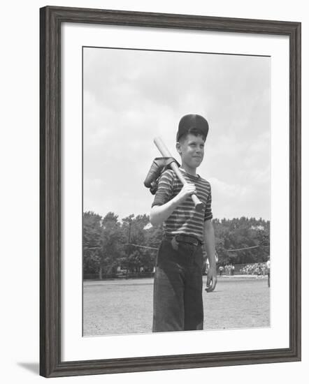 Boy Holding a Baseball Bat-Bettmann-Framed Photographic Print