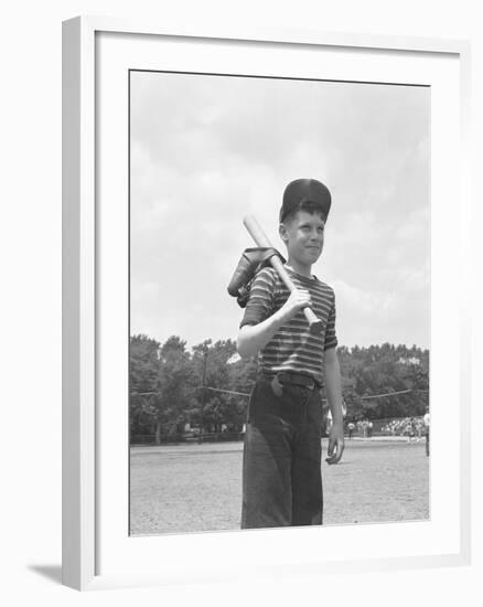 Boy Holding a Baseball Bat-Bettmann-Framed Photographic Print