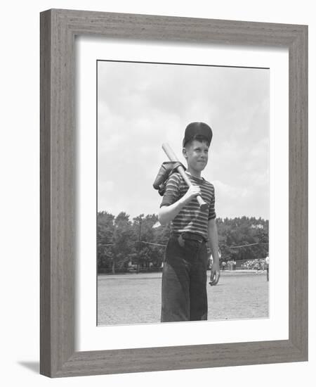 Boy Holding a Baseball Bat-Bettmann-Framed Photographic Print