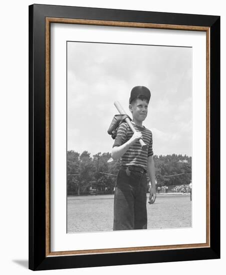 Boy Holding a Baseball Bat-Bettmann-Framed Photographic Print