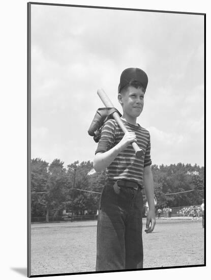 Boy Holding a Baseball Bat-Bettmann-Mounted Photographic Print