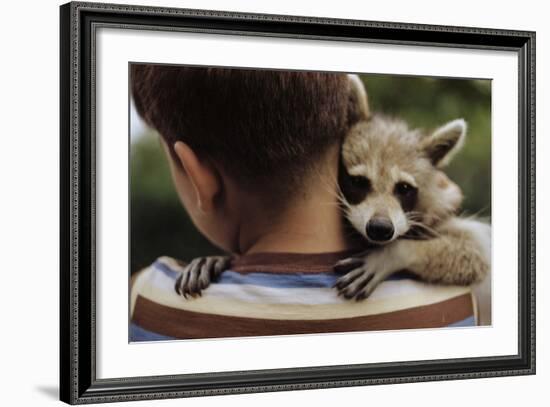 Boy Holding a Raccoon-William P. Gottlieb-Framed Photographic Print