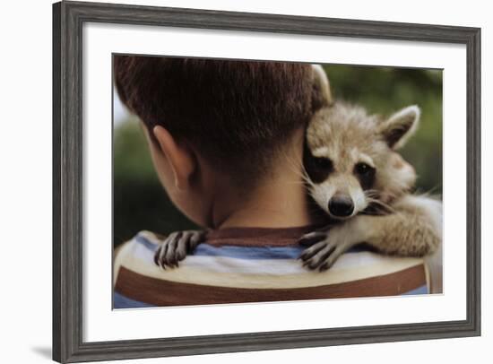 Boy Holding a Raccoon-William P. Gottlieb-Framed Photographic Print