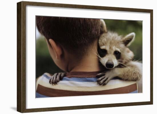 Boy Holding a Raccoon-William P. Gottlieb-Framed Photographic Print