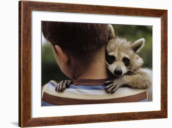 Boy Holding a Raccoon-William P. Gottlieb-Framed Photographic Print