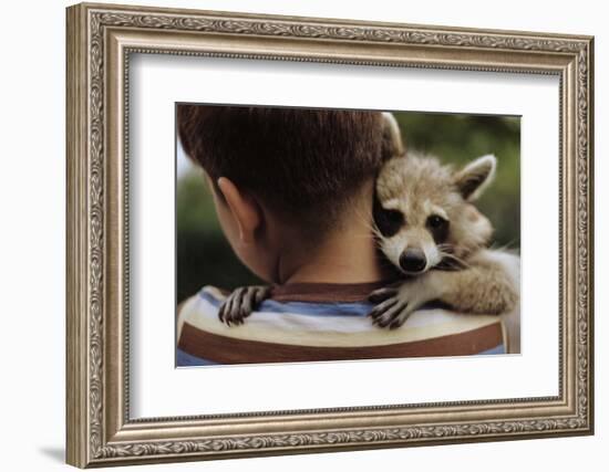 Boy Holding a Raccoon-William P. Gottlieb-Framed Photographic Print