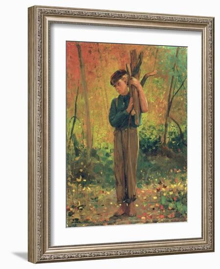 Boy Holding Logs, 1873-Winslow Homer-Framed Giclee Print