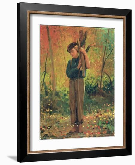 Boy Holding Logs, 1873-Winslow Homer-Framed Giclee Print