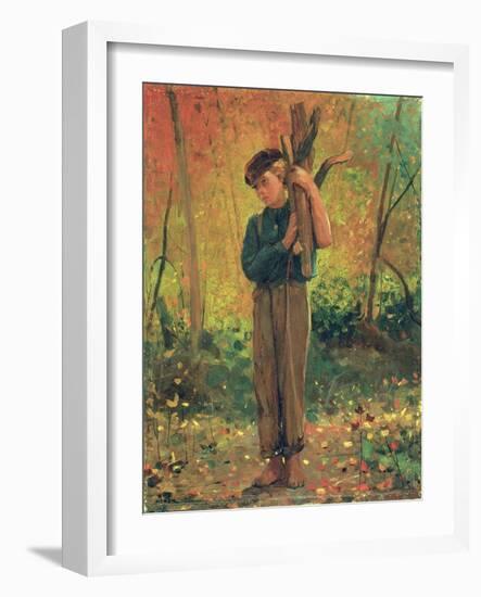 Boy Holding Logs, 1873-Winslow Homer-Framed Giclee Print