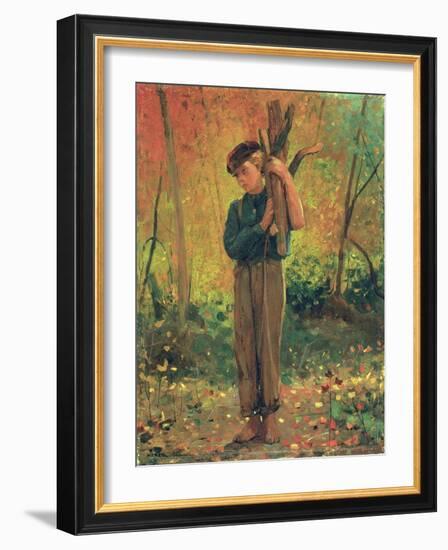 Boy Holding Logs, 1873-Winslow Homer-Framed Giclee Print