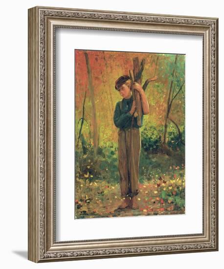 Boy Holding Logs, 1873-Winslow Homer-Framed Giclee Print