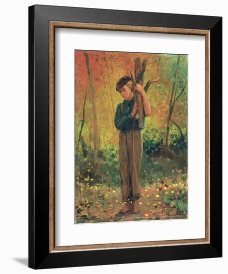 Boy Holding Logs, 1873-Winslow Homer-Framed Giclee Print