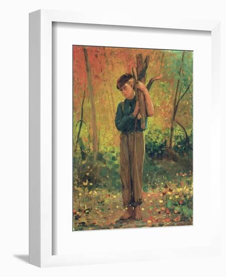 Boy Holding Logs, 1873-Winslow Homer-Framed Giclee Print