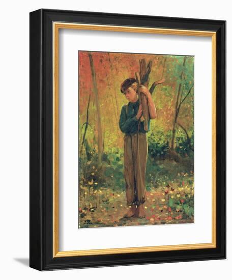 Boy Holding Logs, 1873-Winslow Homer-Framed Giclee Print