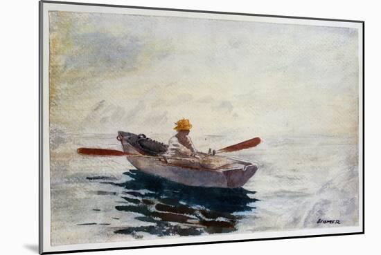 Boy in a Boat (W/C, Pen & Pencil on Paper)-Winslow Homer-Mounted Giclee Print