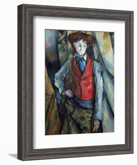 Boy in a Red Waistcoat-Paul Cézanne-Framed Giclee Print