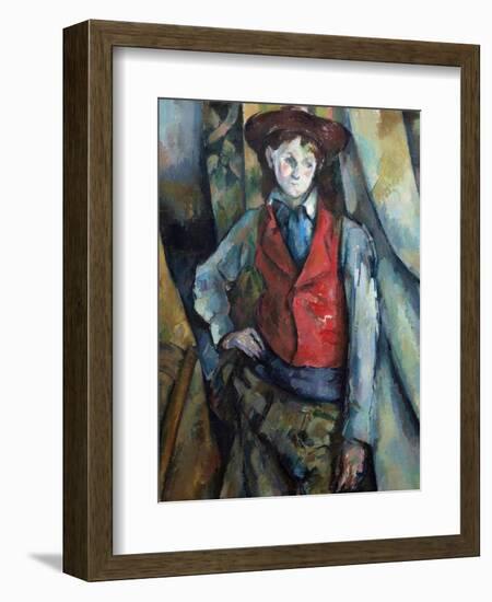 Boy in a Red Waistcoat-Paul Cézanne-Framed Giclee Print