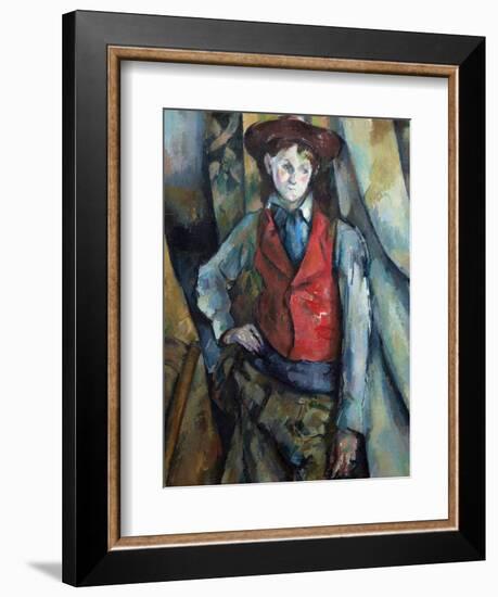 Boy in a Red Waistcoat-Paul Cézanne-Framed Giclee Print