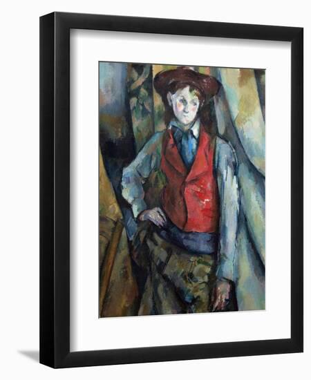 Boy in a Red Waistcoat-Paul Cézanne-Framed Giclee Print