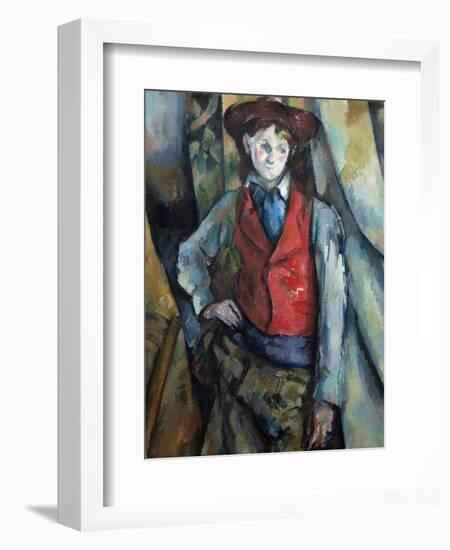 Boy in a Red Waistcoat-Paul Cézanne-Framed Giclee Print