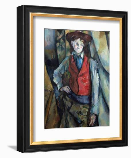 Boy in a Red Waistcoat-Paul Cézanne-Framed Giclee Print