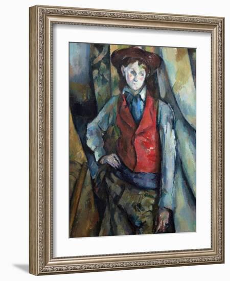 Boy in a Red Waistcoat-Paul Cézanne-Framed Giclee Print