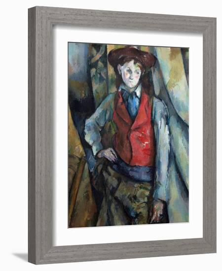 Boy in a Red Waistcoat-Paul Cézanne-Framed Giclee Print