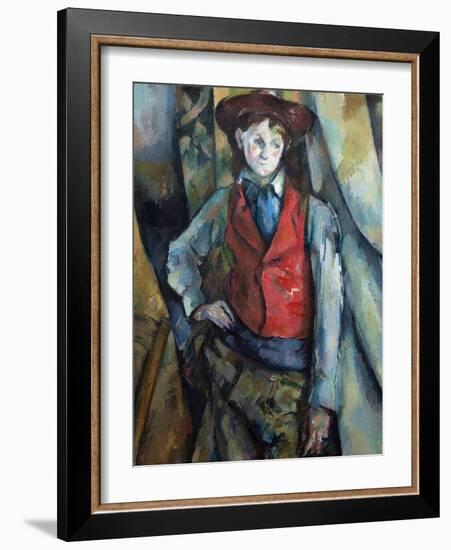 Boy in a Red Waistcoat-Paul Cézanne-Framed Giclee Print