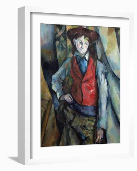 Boy in a Red Waistcoat-Paul Cézanne-Framed Giclee Print