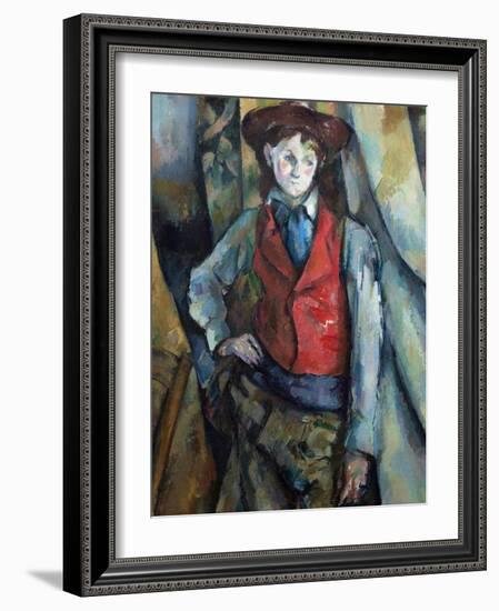 Boy in a Red Waistcoat-Paul Cézanne-Framed Giclee Print